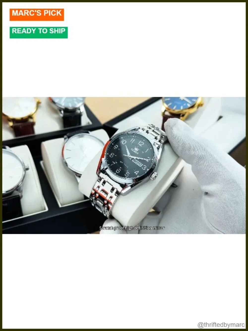 Large Numeral Easy Read Quartz Watch Stainless Steel Luminous Date Casual